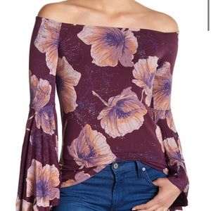 Free People Off the Shoulder Bell Sleeve Top